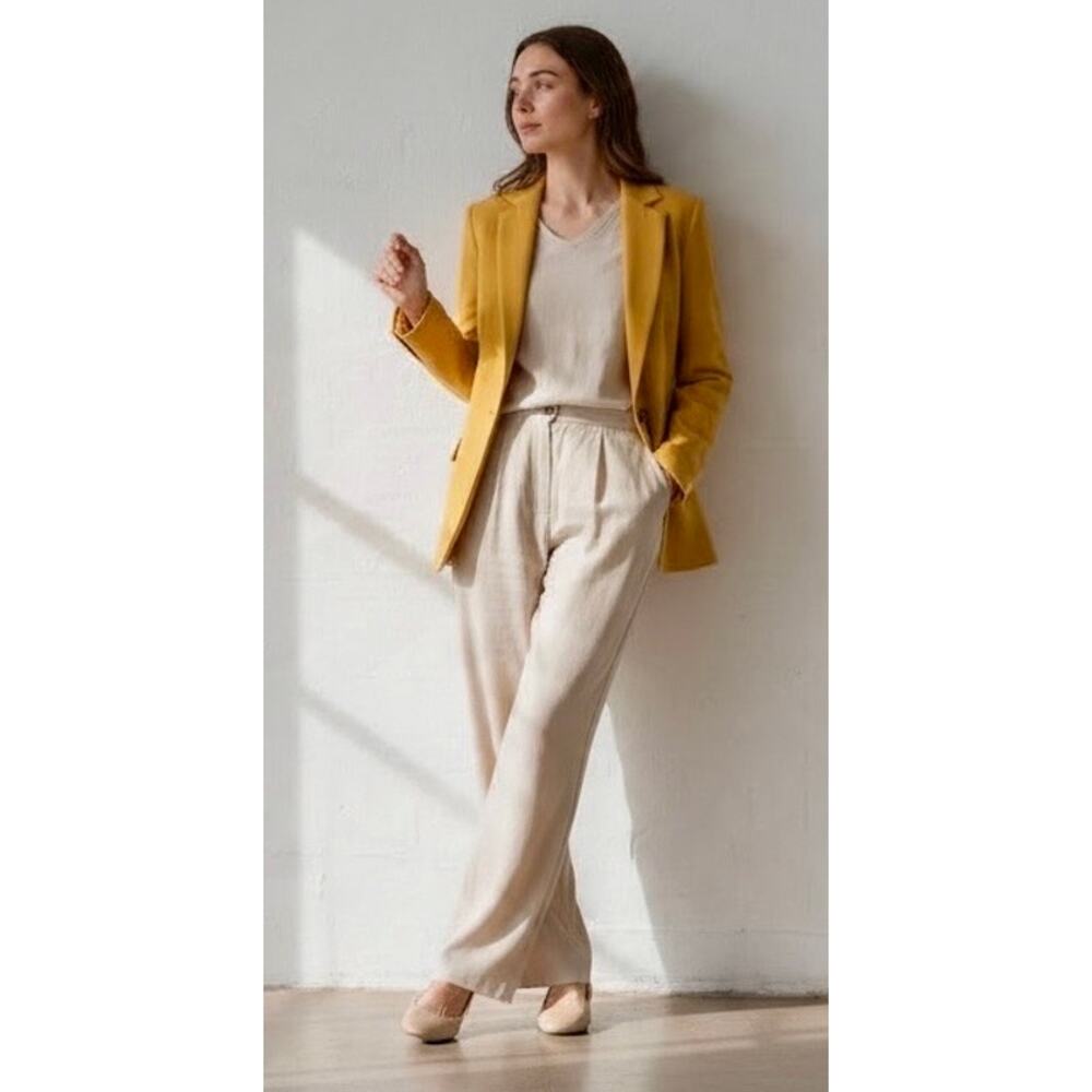 Ann Taylor Yellow Tailored Career Blazer Size 4 - Picture 10 of 10